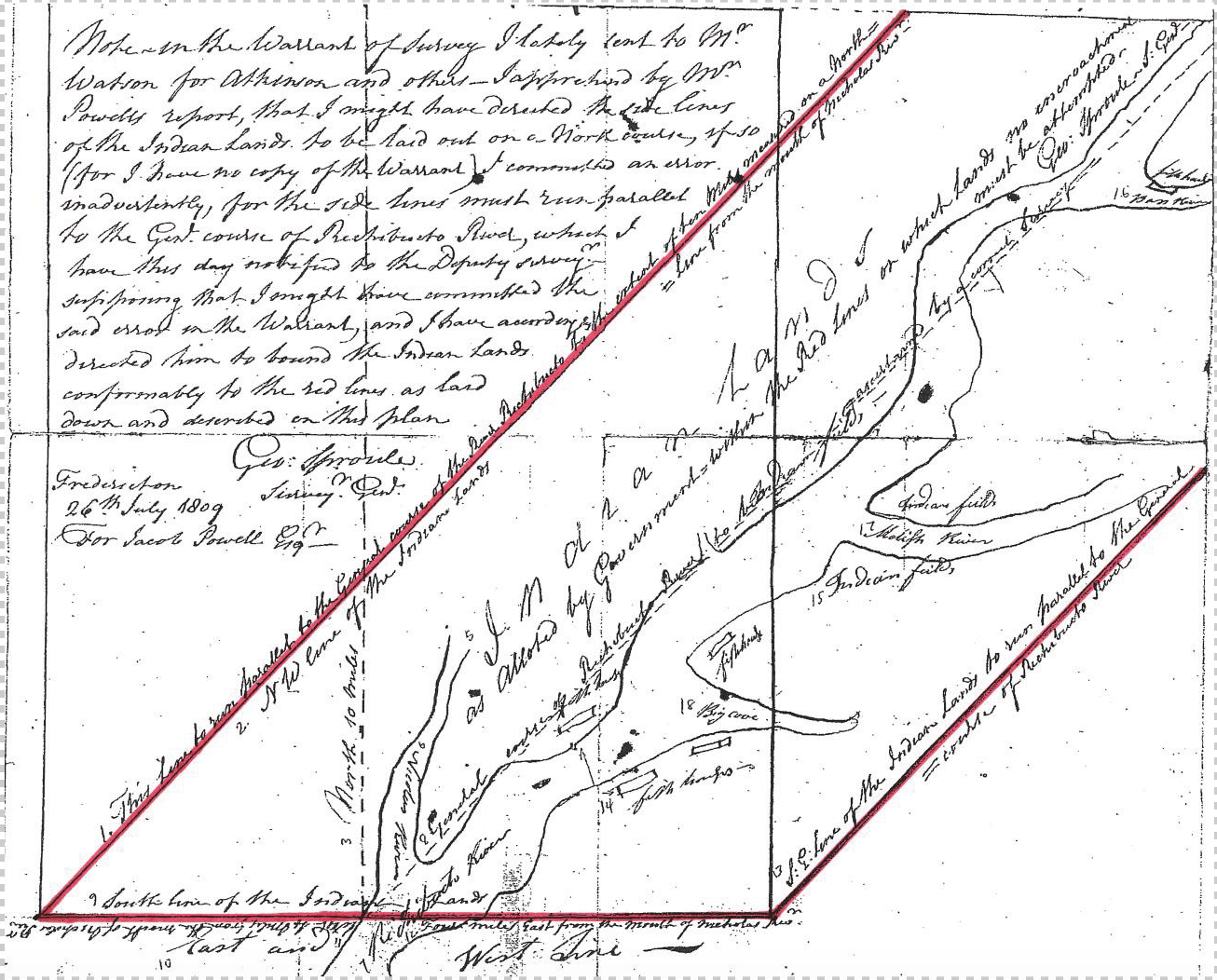 LOCATION OF THE RICHIBUCTO RIVER RESERVE, 1809